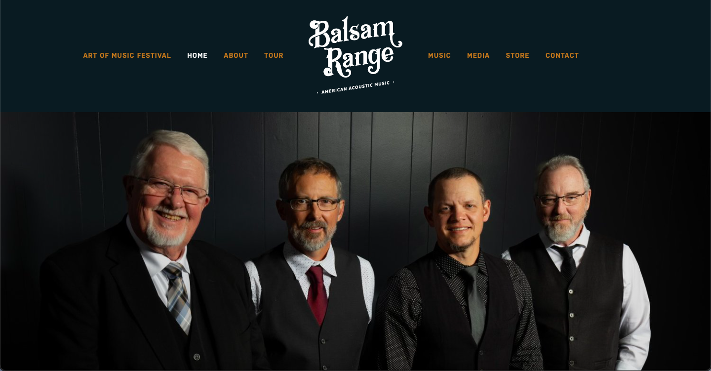 Website Portfolio of Waynesville Music Band- Balsam Range 